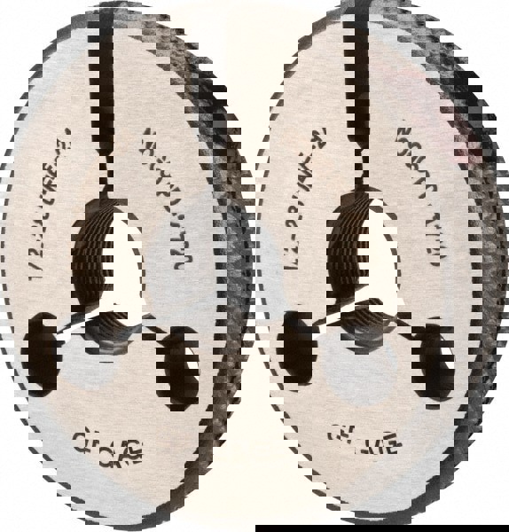 Threaded Ring Gage: 1/2-28 Thread, UNEF, Class 2A, Go & No Go